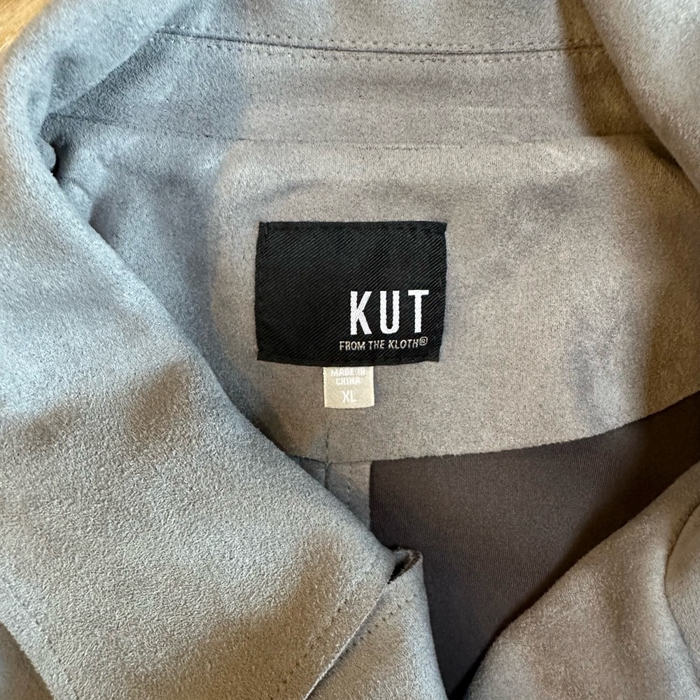 Kut from the Kloth Taupe Draped Moto Jacket - Picture 3 of 6